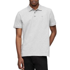 imageCalvin Klein Mens Smooth Cotton Monogram Logo Polo ShirtHeroic Grey Heather