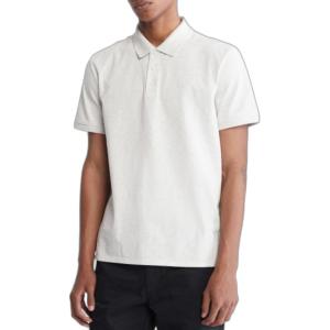 imageCalvin Klein Mens Smooth Cotton Monogram Logo Polo ShirtLight Grey Heather