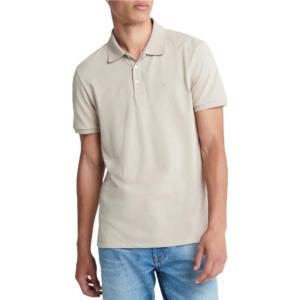 imageCalvin Klein Mens Smooth Cotton Monogram Logo Polo ShirtPlaza Taupe