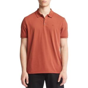 imageCalvin Klein Mens Smooth Cotton Monogram Logo Polo ShirtRoasted Russet