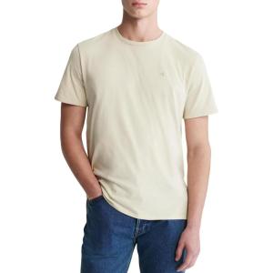 imageCalvin Klein Mens Smooth Cotton Solid Crewneck TShirtAsparagus Green