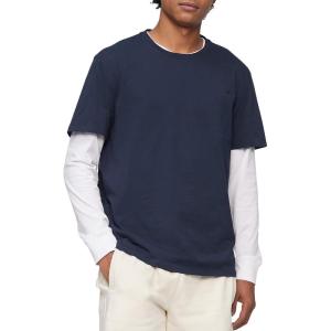 imageCalvin Klein Mens Smooth Cotton Solid Crewneck TShirtDark Sapphire