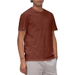 imageCalvin Klein Mens Smooth Cotton Solid Crewneck TShirtRoasted Russet