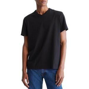 imageCalvin Klein Mens Smooth Cotton Solid VNeck TShirtBlack Beauty