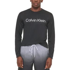 imageCalvin Klein Mens Standard UPF 40 Long Sleeve Quick Dry Swim ShirtBlack Logo