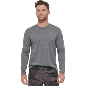 imageCalvin Klein Mens Standard UPF 40 Long Sleeve Quick Dry Swim ShirtGrey Heather