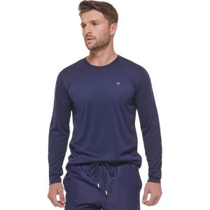 imageCalvin Klein Mens Standard UPF 40 Long Sleeve Quick Dry Swim ShirtNavy