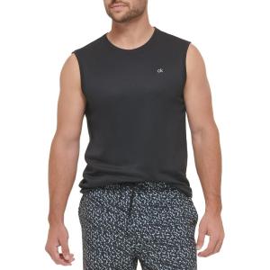 imageCalvin Klein Mens Standard UPF 40 Sleeveless Quick Dry Swim ShirtBlack