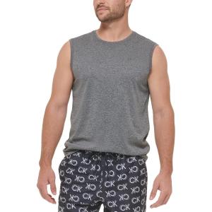 imageCalvin Klein Mens Standard UPF 40 Sleeveless Quick Dry Swim ShirtGrey Heather