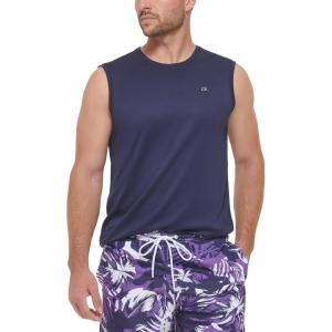 imageCalvin Klein Mens Standard UPF 40 Sleeveless Quick Dry Swim ShirtNavy