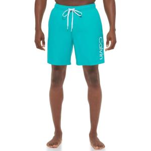 imageCalvin Klein Mens Standard Uv Protected Quick Dry Drawstring Patterned Swim TrunkAtlantis Logo
