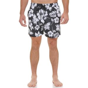 imageCalvin Klein Mens Standard Uv Protected Quick Dry Drawstring Patterned Swim TrunkBlack Aloha