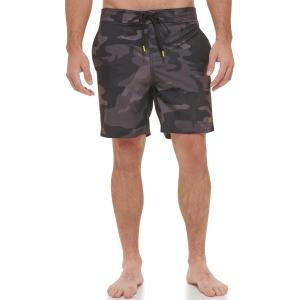 imageCalvin Klein Mens Standard Uv Protected Quick Dry Drawstring Patterned Swim TrunkBlack Camo