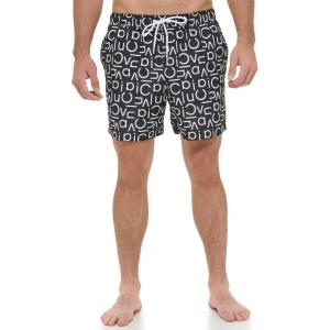 imageCalvin Klein Mens Standard Uv Protected Quick Dry Drawstring Patterned Swim TrunkBlack Logo