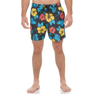 imageCalvin Klein Mens Standard Uv Protected Quick Dry Drawstring Patterned Swim TrunkBlack Multi Aloha