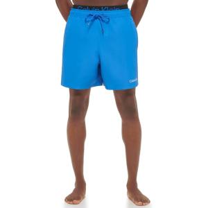 imageCalvin Klein Mens Standard Uv Protected Quick Dry Drawstring Patterned Swim TrunkBright Blue