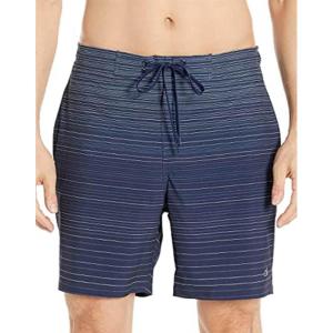 imageCalvin Klein Mens Standard Uv Protected Quick Dry Drawstring Patterned Swim TrunkNavy Stripe