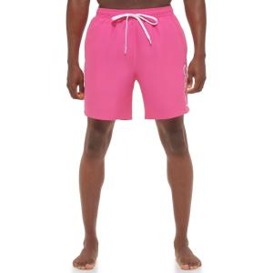 imageCalvin Klein Mens Standard Uv Protected Quick Dry Drawstring Patterned Swim TrunkPink Logo
