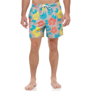 imageCalvin Klein Mens Standard Uv Protected Quick Dry Drawstring Patterned Swim TrunkTan Multi Aloha