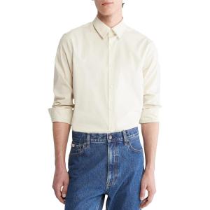 imageCalvin Klein Mens Stretch Cotton Monogram Logo Button Down ShirtAsparagus Green