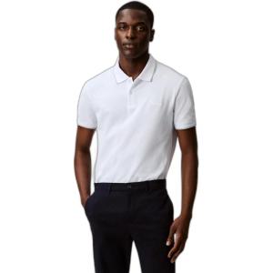 imageCalvin Klein Mens Stretch Pique Solid Tipped PoloBrilliant White