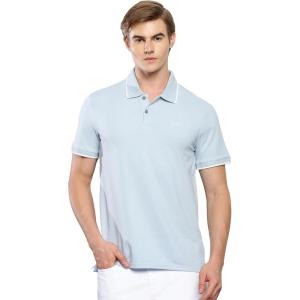 imageCalvin Klein Mens Stretch Pique Solid Tipped PoloCelestial Blue