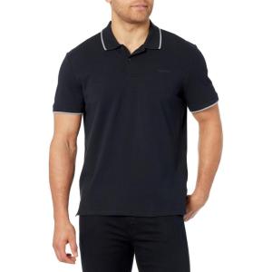 imageCalvin Klein Mens Stretch Pique Solid Tipped PoloClassic Black