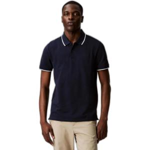 imageCalvin Klein Mens Stretch Pique Solid Tipped PoloDark Sapphire
