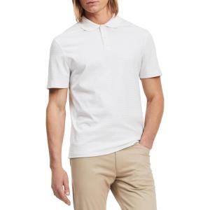 imageCalvin Klein Mens Stretch Pique Solid Tipped PoloSoft White Combo
