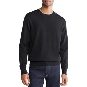 imageCalvin Klein Mens Supima Cotton Solid Monogram Logo SweaterClassic Black
