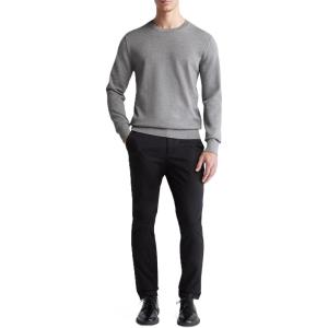 imageCalvin Klein Mens Supima Cotton Solid Monogram Logo SweaterGrey Heather