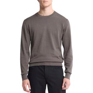 imageCalvin Klein Mens Supima Cotton Solid Monogram Logo SweaterJuniper Mist