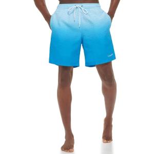 imageCalvin Klein Mens UV Protected Two Tone Logo Swim TrunkBlue Gradient