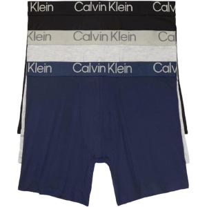 imageCalvin Klein Mens Ultra Soft Modern 3Pack Boxer BriefBlack  Blue Shadow  Grey Heather