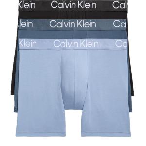 imageCalvin Klein Mens Ultra Soft Modern 3Pack Boxer BriefBlack  Troposphere  Hemisphere Blue