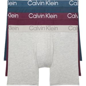 imageCalvin Klein Mens Ultra Soft Modern 3Pack Boxer BriefGrey Heather  Navy Stone  Mauve Wine