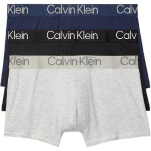 imageCalvin Klein Mens Ultra Soft Modern 3Pack Trunk1 Black  1 Blue Shadow  1 Grey Heather