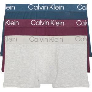imageCalvin Klein Mens Ultra Soft Modern 3Pack TrunkGrey Heather  Navy Stone  Mauve Wine