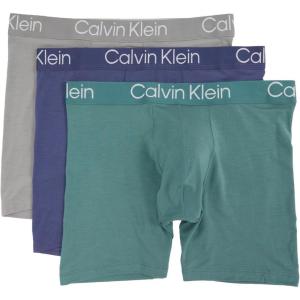 imageCalvin Klein Mens Ultra Soft Modern Modal 3Pack Boxer BriefBlue IndigoSagebush GreenGriffin