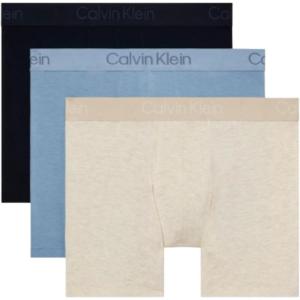 imageCalvin Klein Mens Ultra Soft Modern Modal 3Pack Boxer BriefShoreline  Oatmeal Heather  Saltwater