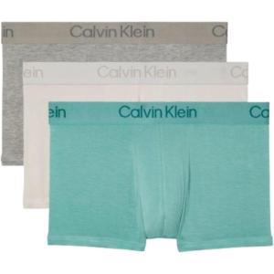 imageCalvin Klein Mens Ultra Soft Modern Modal 3Pack TrunkGrey Heather  Chalk  Saltwater Aqua