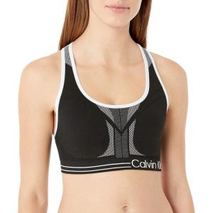 imageCalvin Klein Performance Womens Medium Impact Reversible Sports Bra Standard and Plus SizingBlackWhite
