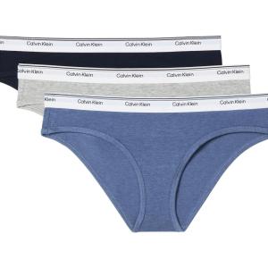 imageCalvin Klein Womens Balance Cotton Stretch Bikini Panties 3 PackShorelineGrey HeatherScorched Denim