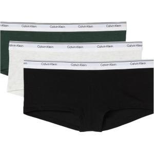 imageCalvin Klein Womens Balance Cotton Stretch Boyshort Panties 3 PackBlackSnow HeatherKelly Green