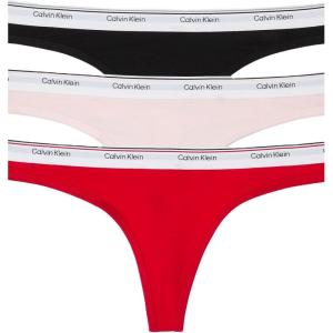 imageCalvin Klein Womens Balance Cotton Stretch Thong Panties 3 PackBlackNymphs ThighObsess