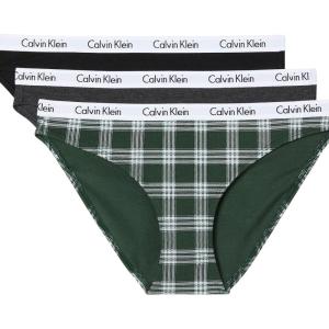 imageCalvin Klein Womens Carousel Bikini PantyBlackCharcoal HeatherDunn Plaid Kelly Green