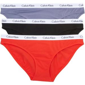 imageCalvin Klein Womens Carousel Bikini PantyCoral CorsageCyber GreenGrey Heather