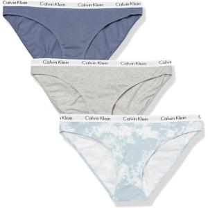 imageCalvin Klein Womens Carousel Bikini PantyGrey HeatherScorched DenimMorongo Cloudsblue Fog
