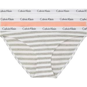 imageCalvin Klein Womens Carousel Bikini PantyMellow OrangeWhiteRainer Stripegrey Heather