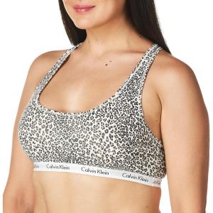 imageCalvin Klein Womens Carousel Logo BraletteExquisite Leopard Whisper White